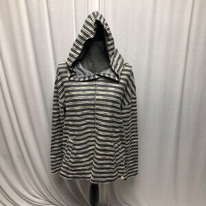Rip Curl Hoodie Womens Size Large Blue White Striped Long Sleeve Athleisure
